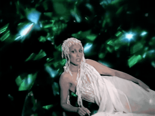 Woman With White Hair and White Dress