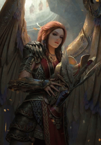 Woman With Wings Holding A Bird GIF