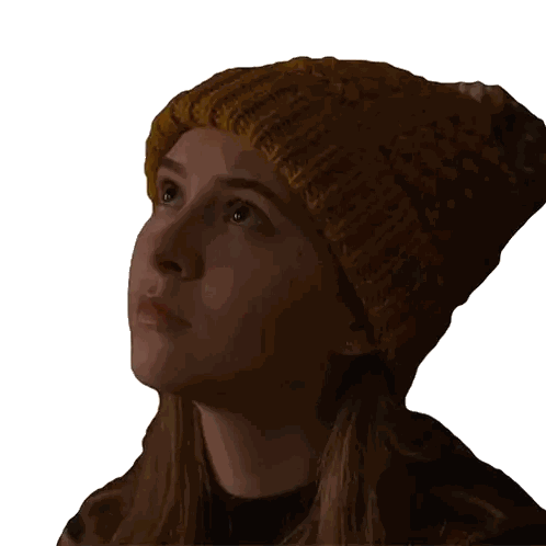 Woman with Yellow Hat and Closed Eyes