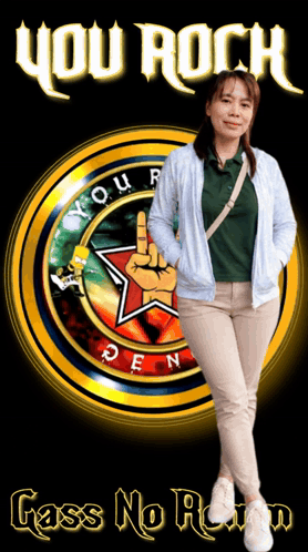 Woman With You Rock Logo GIF