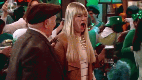 Woman Yawning Man Holding Beer GIF