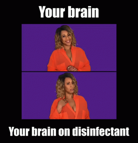 Woman Your Brain On Disinfectant GIF