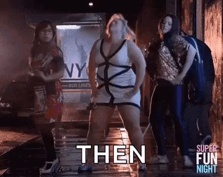 Women Dancing In Alleyway With Microphone GIF