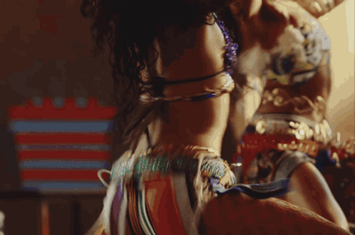 Women Dancing In Room With Fan GIF