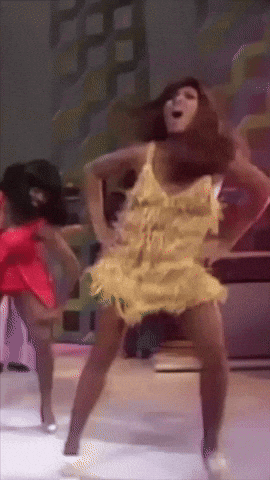 Women Dancing In Yellow Dress GIF