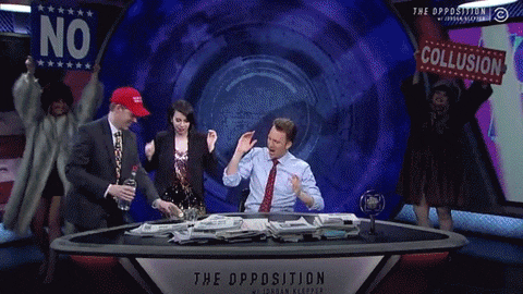 Women Holding Signs Saying No Collusion GIF