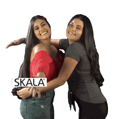 Women Hugging With Skala Text