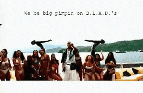 Women In Bikinis Dancing On Boat With Man GIF
