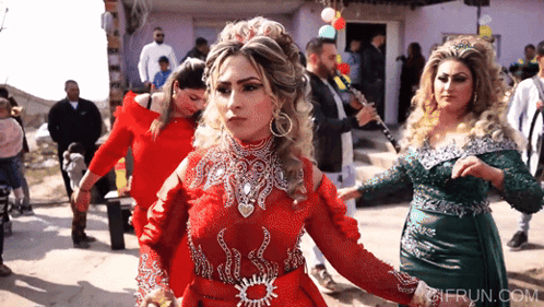 Women In Red Dress Dancing GIF