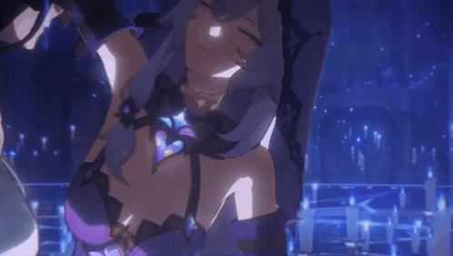 Women In White Hat And Purple Dress GIF