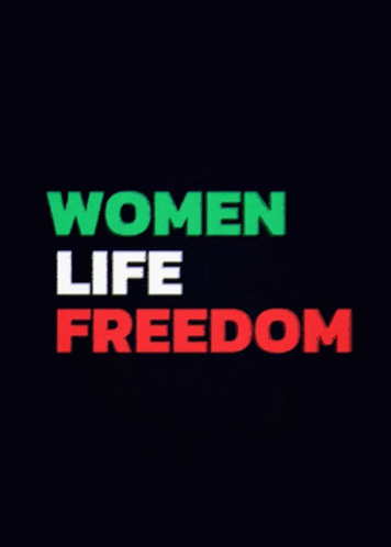 Women Life Freedom Poster Green White Red GIF