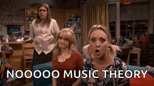 Women on Couch With Noooo Music Theory