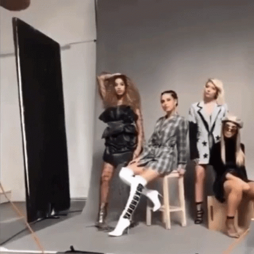Women Posing in Thigh High Balenciaga Boots