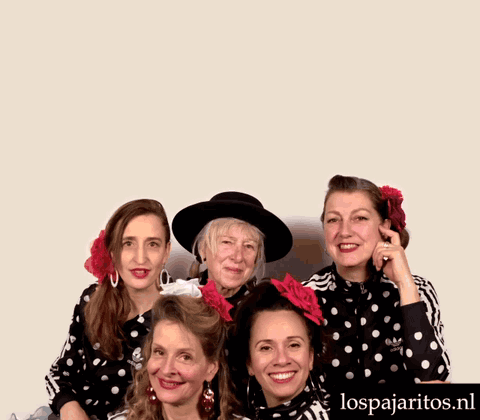Women Posing With Ole Background