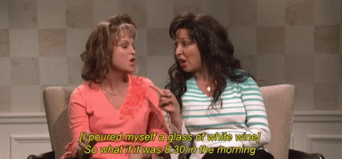 Women Poured Glass Of Wine For Sweater Weather Snl GIF