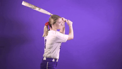 Women's Softball Baseball Bat Hit GIF