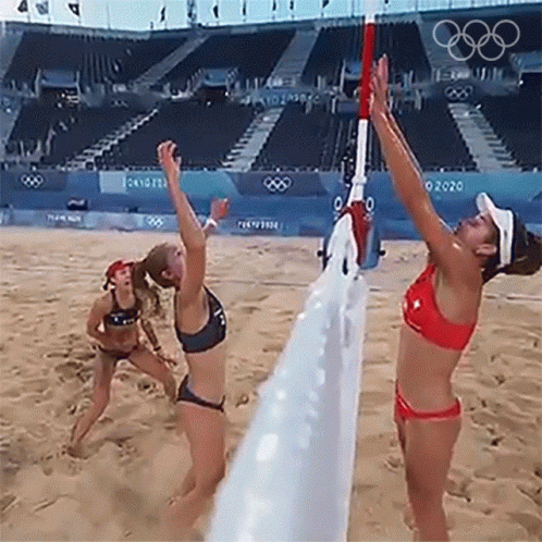 Women's Volleyball Game Block GIF