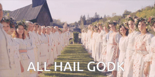 Women Standing in Line All Hail Godk