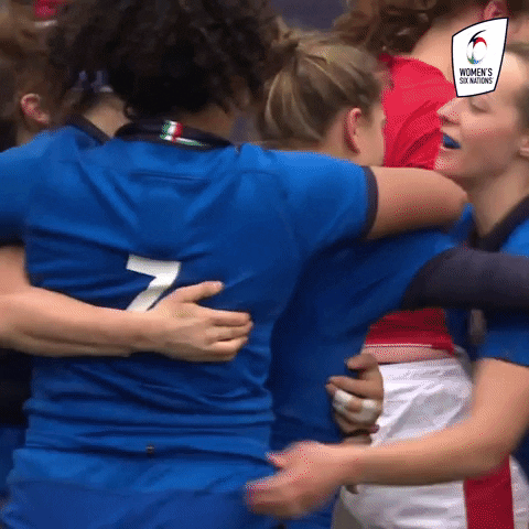 Womens Rugby Group Hugs GIF