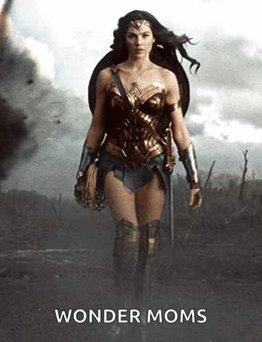 Wonder Moms Poster Woman in Superhero Outfit