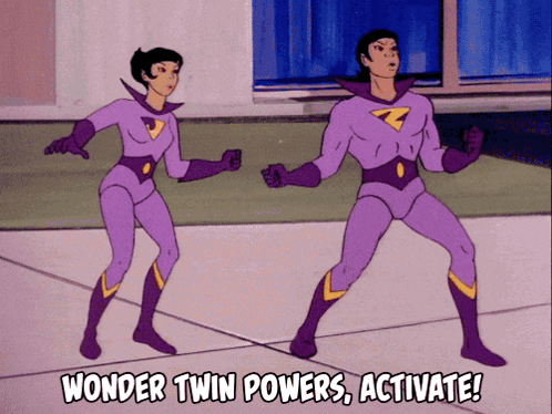 Wonder Twin Powers Activate Man and Woman