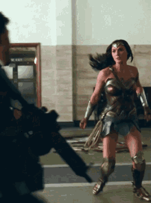Wonder Woman Fighting Scene GIF