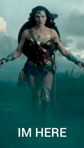 Wonder Woman Holding Shield and Sword