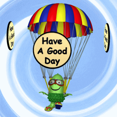Wonderful Day Riding Parachute GIF