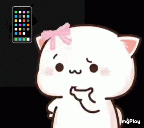 Wondering Peach Cat GIF