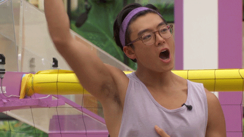 Woo Excited Asian In Big Brother Show GIF