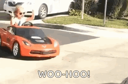 Woo Hoo Girl Drifting Toy Car GIF