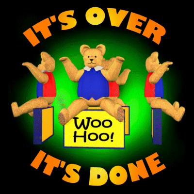 Woo Hoo It Is Done Teddy Bear GIF