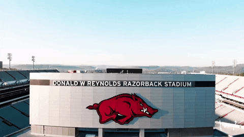 Woo Pig Arkansas Razorbacks Arena Aerial View GIF