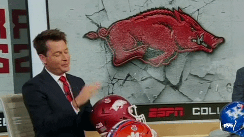 Woo Pig Arkansas Razorbacks Tapping Headgear GIF