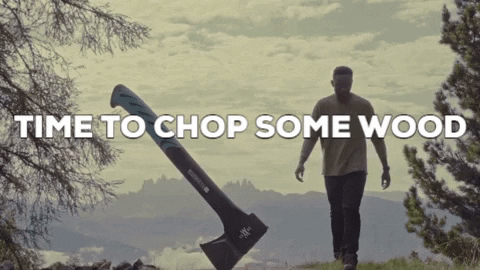Wood Chopping Cabin Life GIF