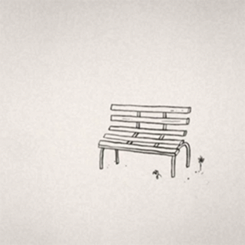Wooden Bench with Flowers