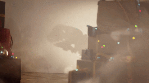 Wooden Dancing Dino Shadow GIF