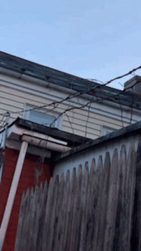 Wooden Fence in Front of House With Roof