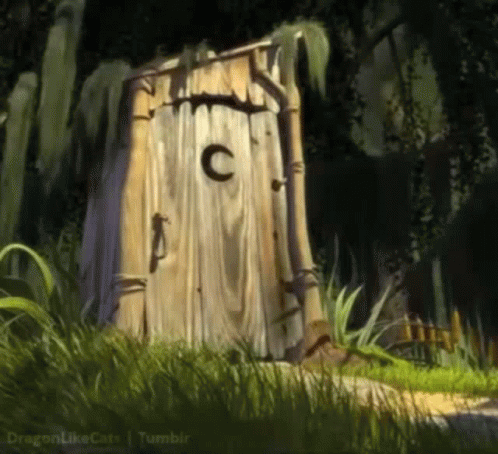 Wooden Outhouse With Letter C