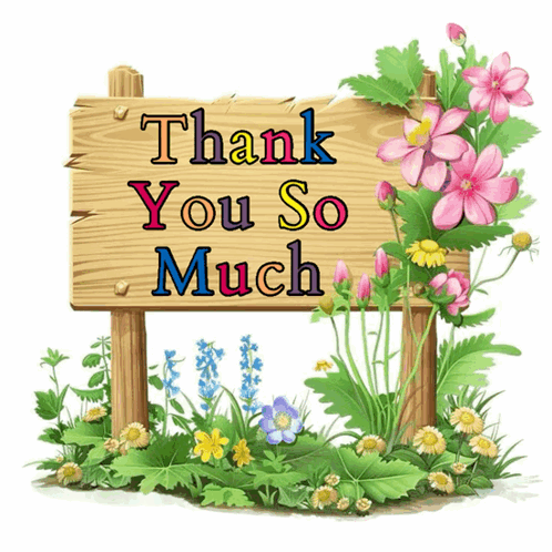 Wooden Sign Saying Thank You So Much GIF