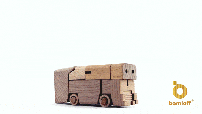 Wooden Toy Truck Transformers GIF