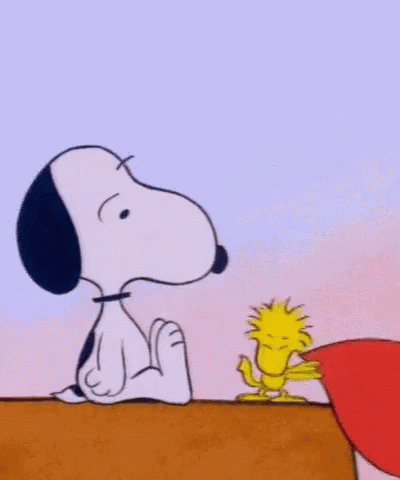 Woodstock Giving Love To Snoopy Valentines Day GIF