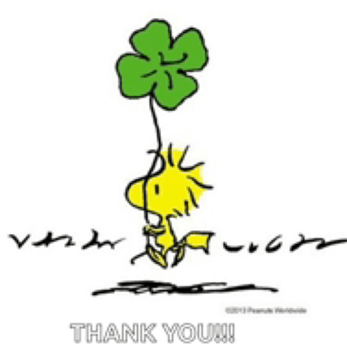 Woodstock Holding 4 Leaf Clover GIF