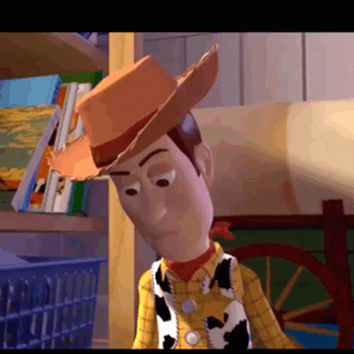 Sad Woody Head Down GIF