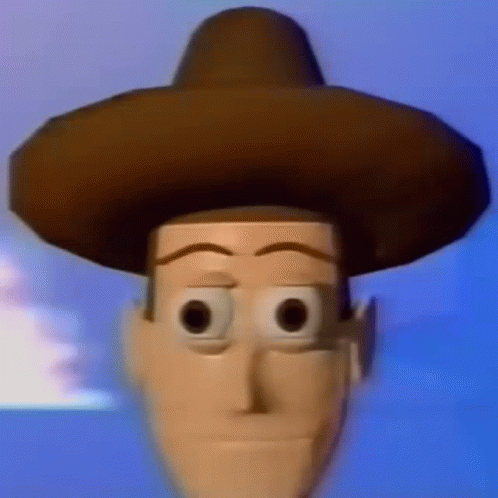 Gloomy Woody Face Expression GIF