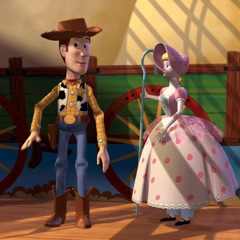 Woody And Bo Peep From The Movie Toy Story GIF