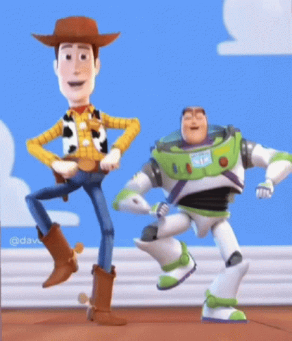 Woody and Buzz Lightyear Dancing