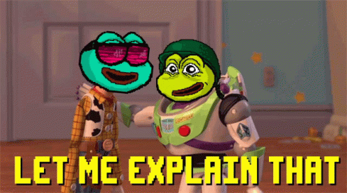 Woody And Buzz Lightyear From Toy Story Are Standing Next To Each Other With The Words Let Me Explain That Above Them GIF