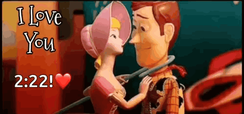 Woody Doll And Barbie Doll Kissing GIF