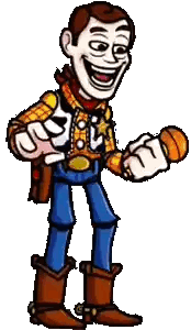 Woody from Toy Story Holding Microphone